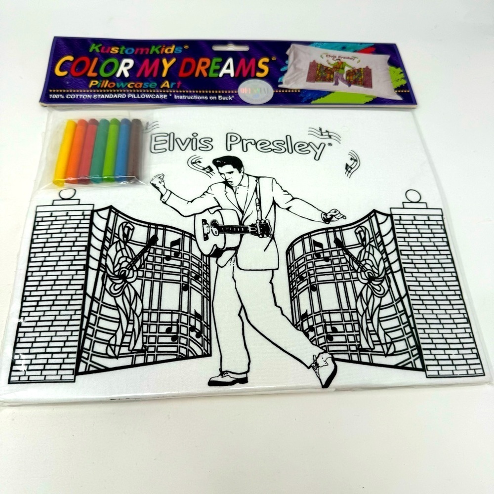 Vintage Elvis Presley Color My Dreams Pillowcase Art Kit by KustomKids NWT